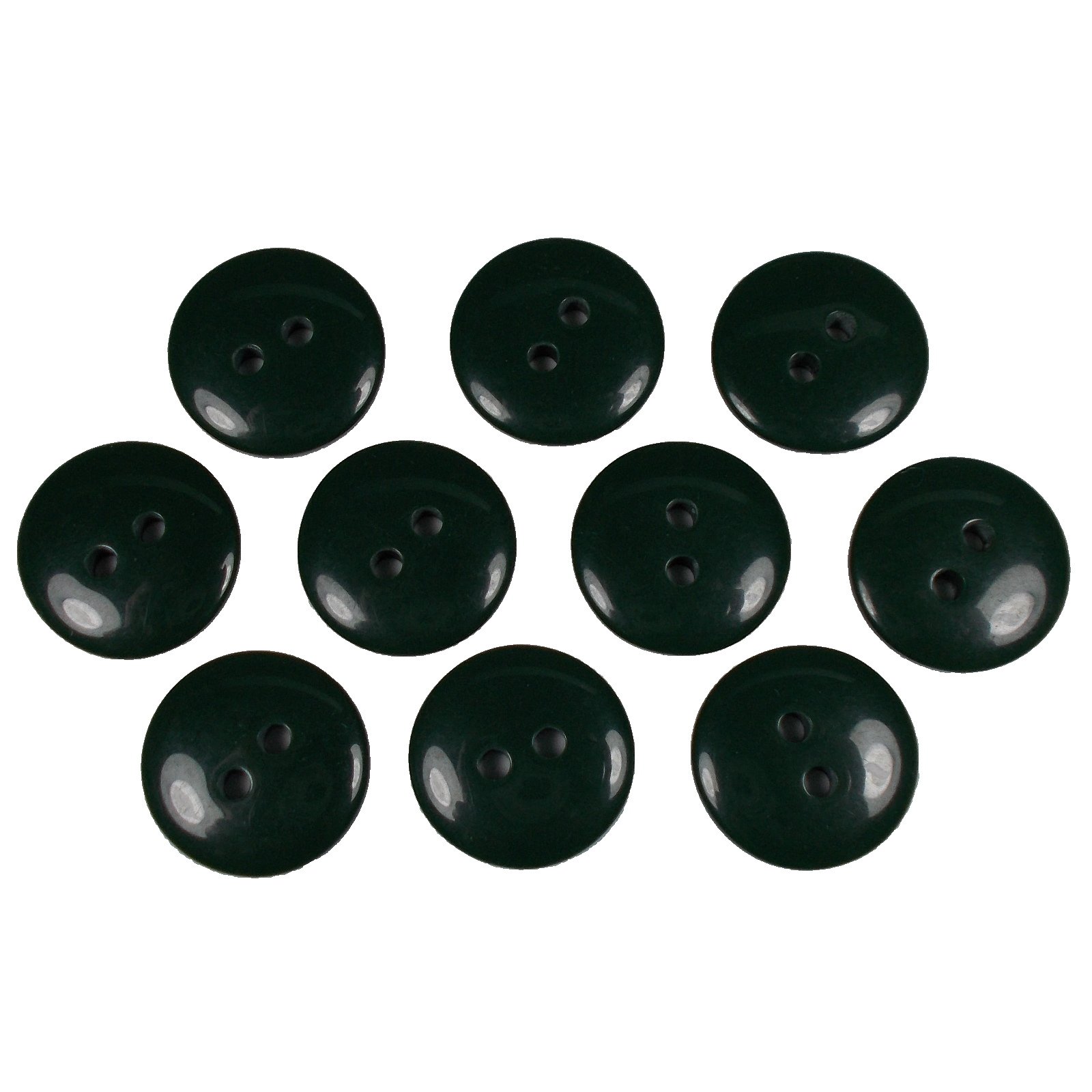Push The Button Dark Green Smartie Buttons Polyester Round 2 Hole Pack Of 10 (, 18Mm)