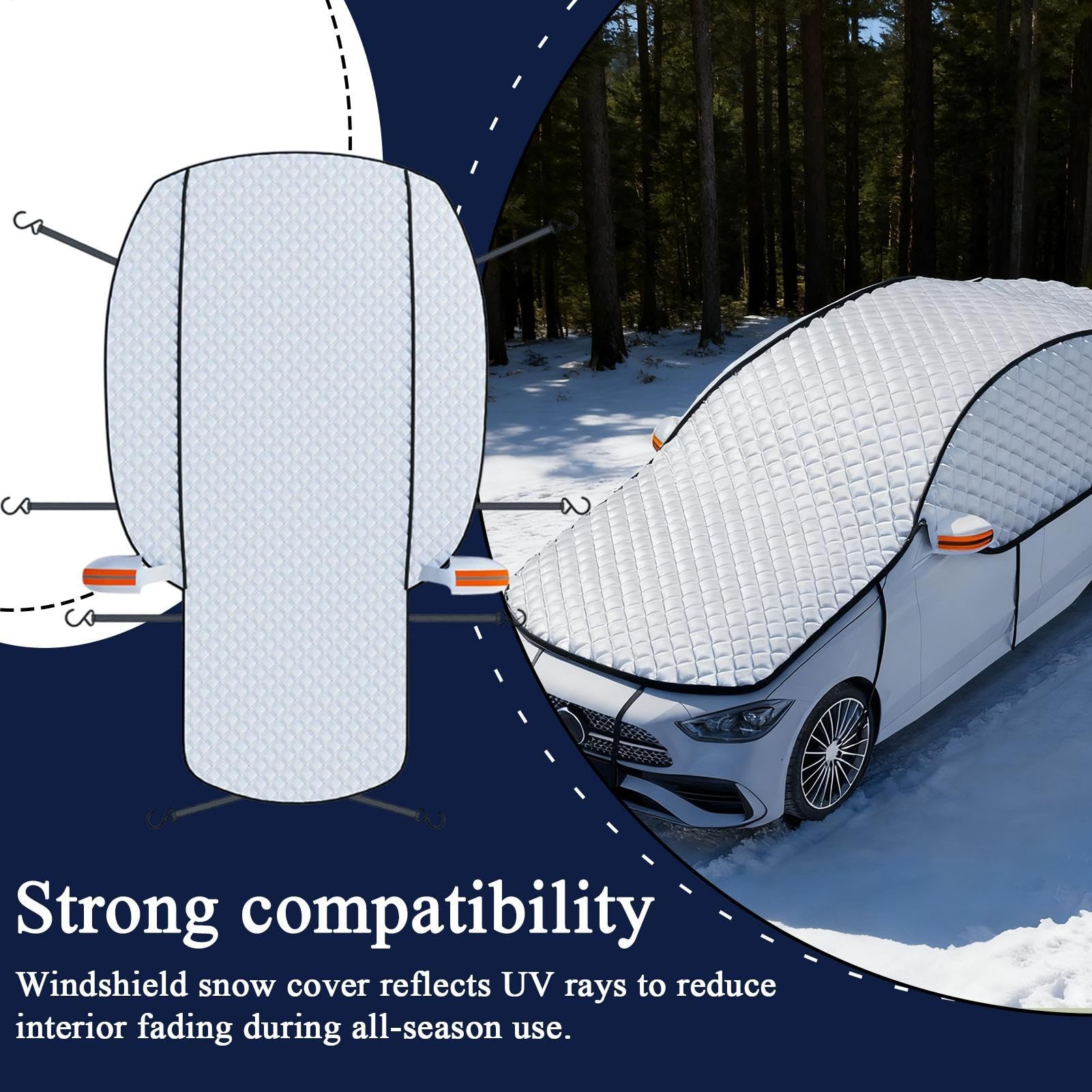Invernale – resistente e impermeabile, resistente ai raggi UV, protezione antigelo | Protezione per tutte le condizioni atmosferiche per SUV, berlina, camion, parcheggio all'aperto, uso di viaggio