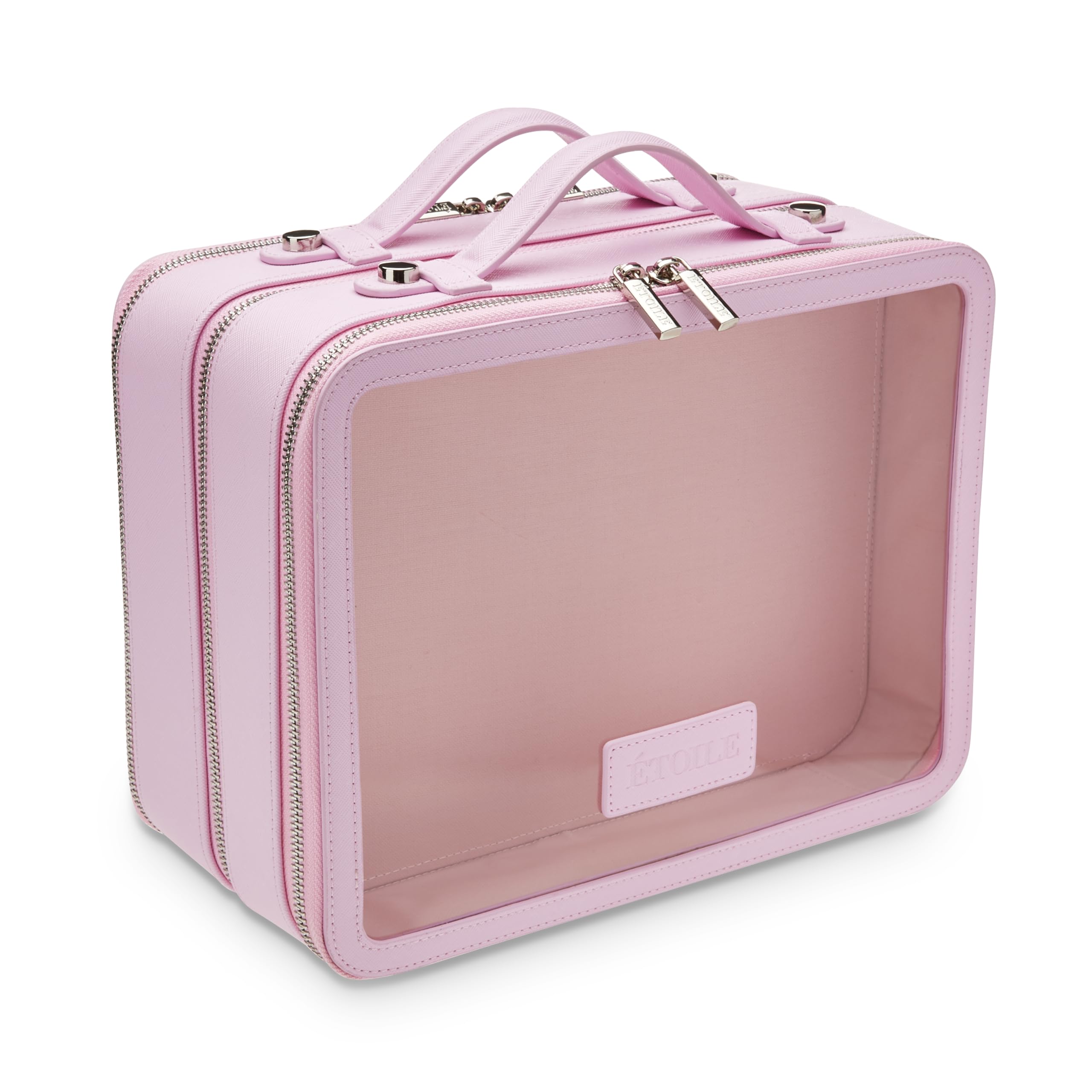 ETOILE - Large Twin Cosmetic Case Lavender Pink - Dual Compartment Cosmetic Beauty Organizer & Toiletry Case