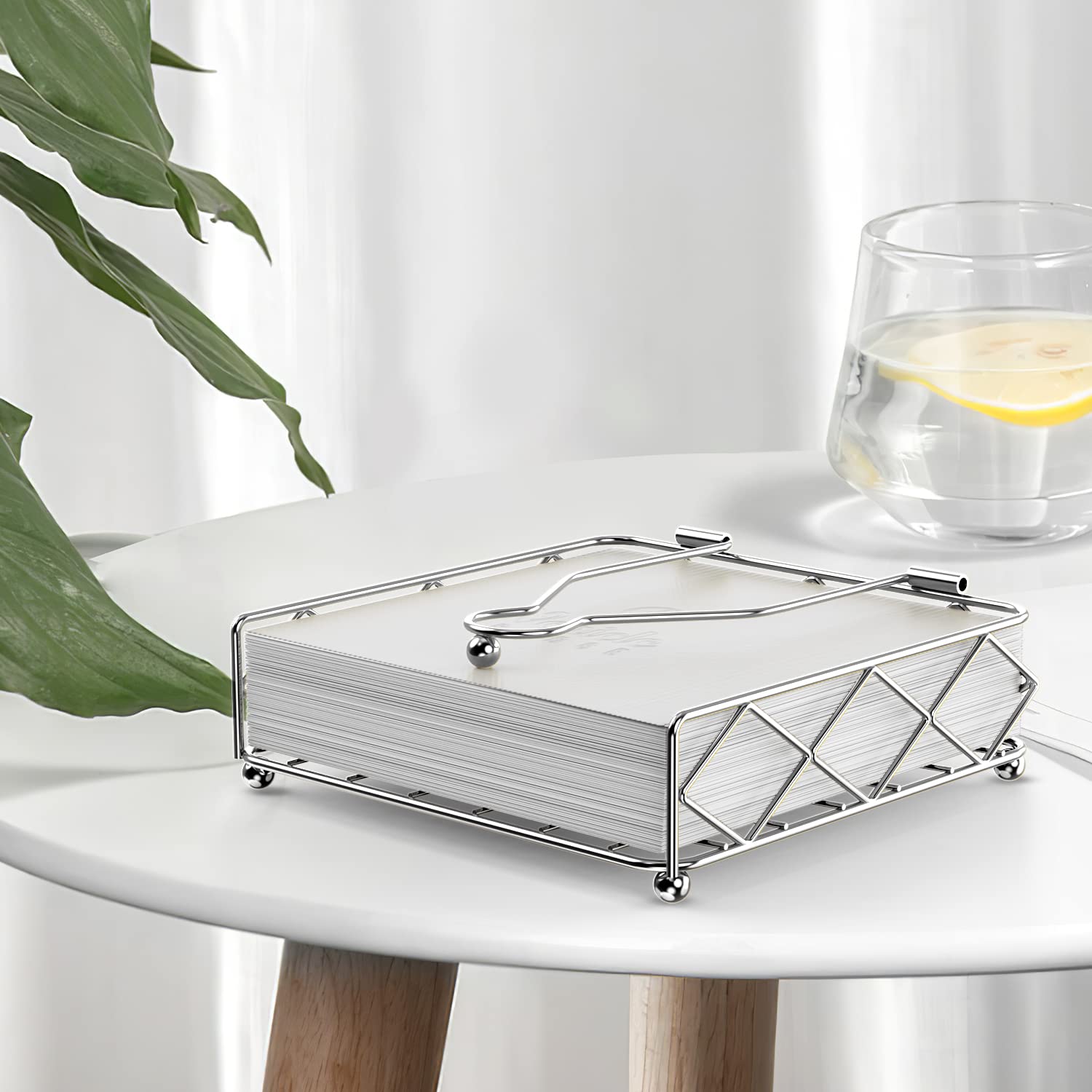Moderno servilletero para mesa, dispensador horizontal de pañuelos para encimera de cocina, decoración de mesa de comedor o picnic, organizador de servilletas de papel de metal para