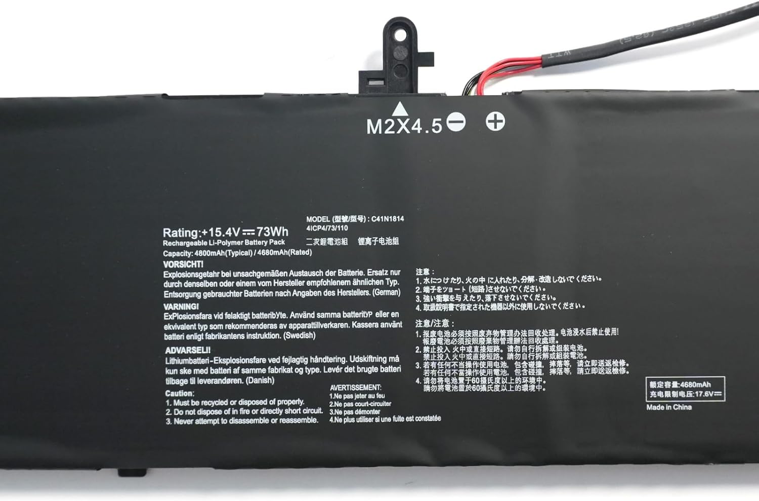 C41N1814 C41PpEH 0B200-03120100 Laptop Battery Replacement for ASUS ZenBook 15 UX533 UX533FN UX533FD RX533 BX533FD Series(15.4V 73Wh)