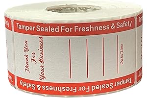 Tamper Sealed Red Roll Food Seal Stickers for Freshness