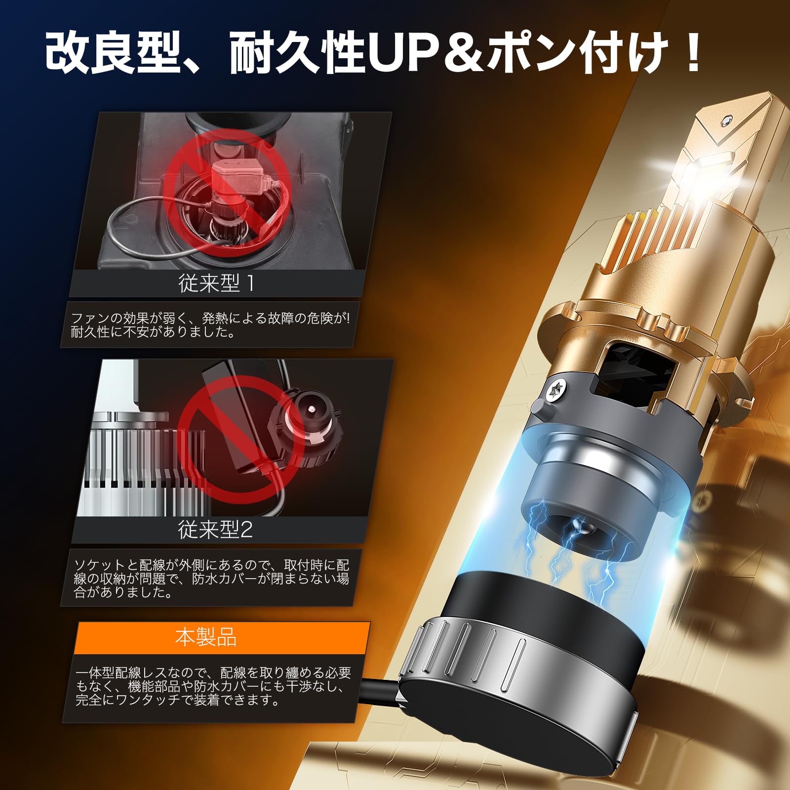 ライトキング爆光 D4R D4S 14000LM 1灯 ポン付 スリムサイズ 車検対応