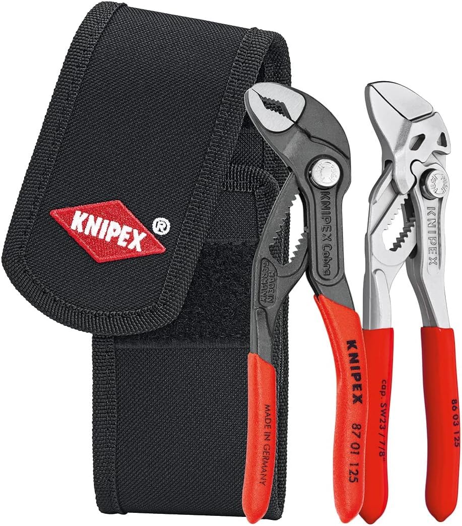 KNIPEX Jeu de mini-pinces en pochette de ceinture à outils 1 x 87 01 125, 1 x 86 03 125 160 mm, 00 20 72 V04