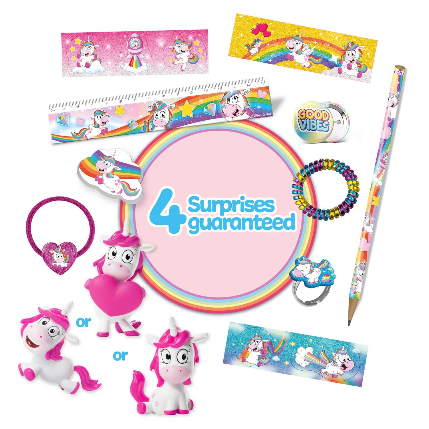 Busta Regalo Compleanno Bambina Con Unicorni - Taglia M 23x17x9 Cm, Con Manici E Biglietto