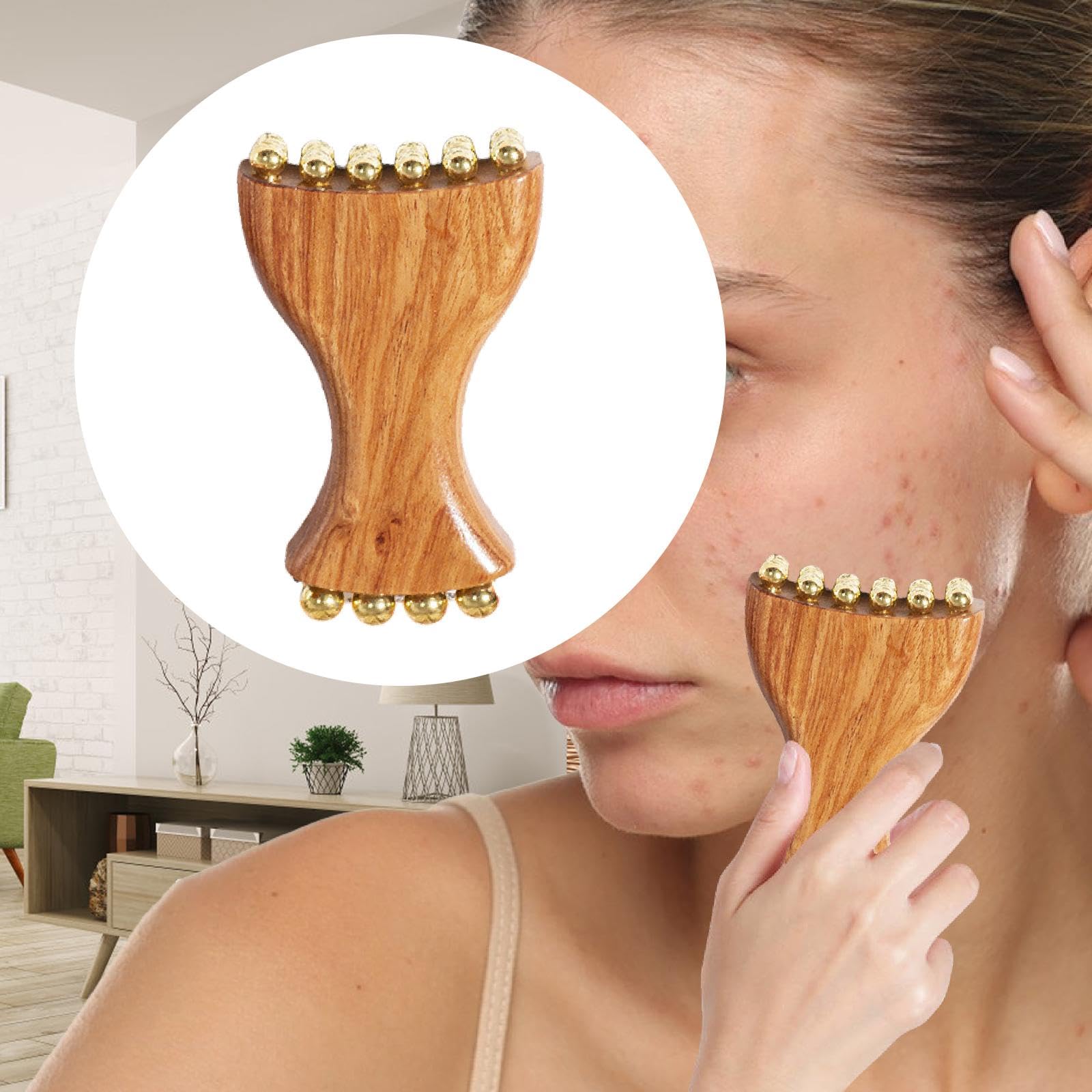 Herramienta Gua Sha Peine de Masaje Tabla para Esculpir Y Suave con Diseño Ligero Y Portátil Adecuado Como Regalo Único para Amigos Y, Color Madera