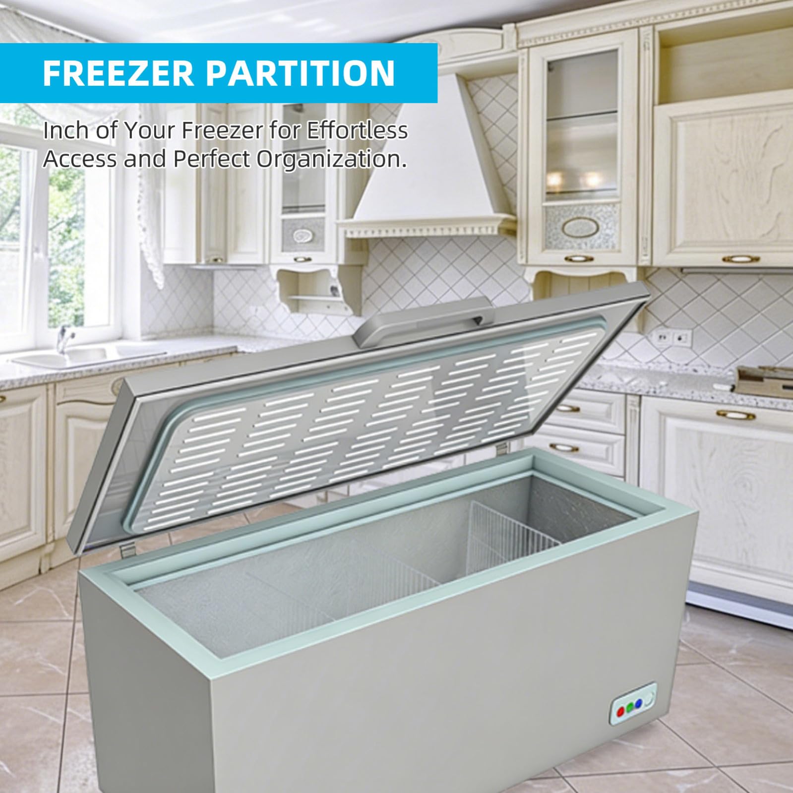 PACKOVE Gefrierschrank Trenngitter aus Eisendraht 35x46cm für Kühlschrank und Gefriertruhe als Regaltrenner zur Effizienten Lebensmittellagerung und Platzersparnis