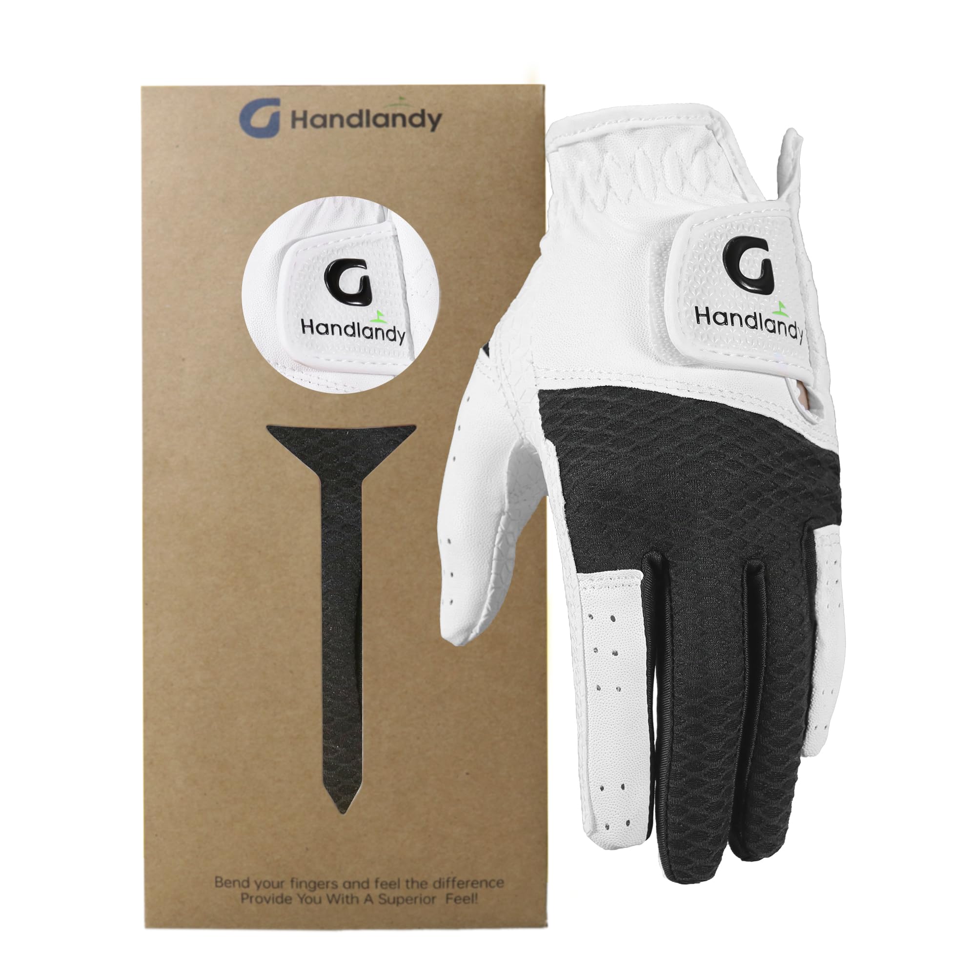 HANDLANDY Junior Golf Glove, Ultra Breathable and Grip Left Hand Kids Golf Glove for Toddlers Boys Girls (Black, S)