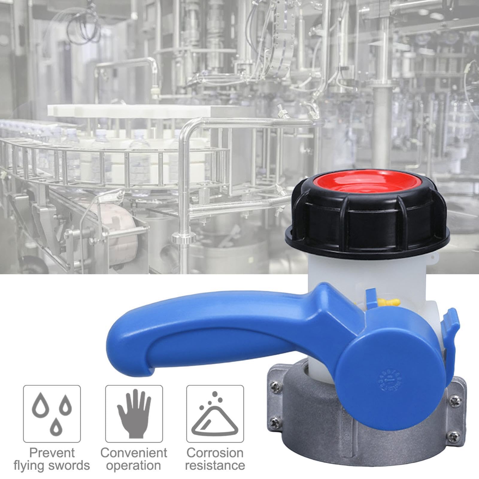 Vanne Papillon IBC 1000 L offrant Un contrôle Durable des fûts de Stockage de liquides et résistante à la Corrosion. Convient pour aux vannes d'irrigation Jardin et pour aux milieux