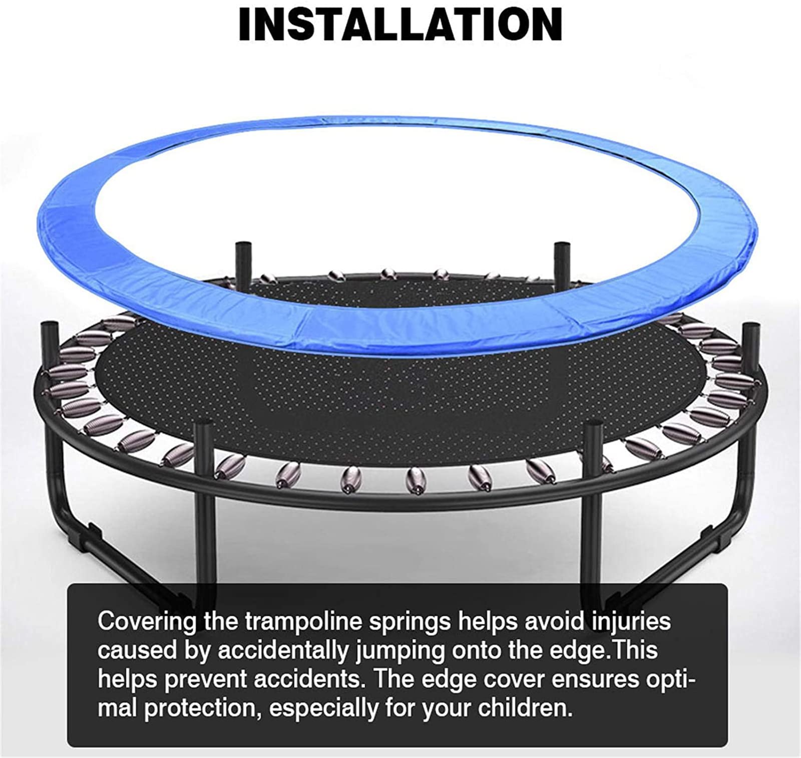 Zapasowa mata bezpieczeństwa do trampoliny do trampolin o długości 1,8 m - 4,9 m, odporna na promieniowanie UV, odporna na rozdarcie, wodoodporna trampolina sprężyny do bezpiecznego skakania