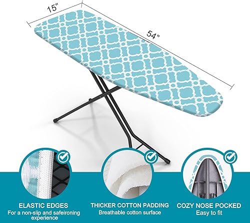 Miniatura 2 de Funda y almohadilla para tabla de planchar, tamaño estándar de 15 x 54 pulgadas, funda de repuesto para tabla de hierro de 4 capas extra gruesa,