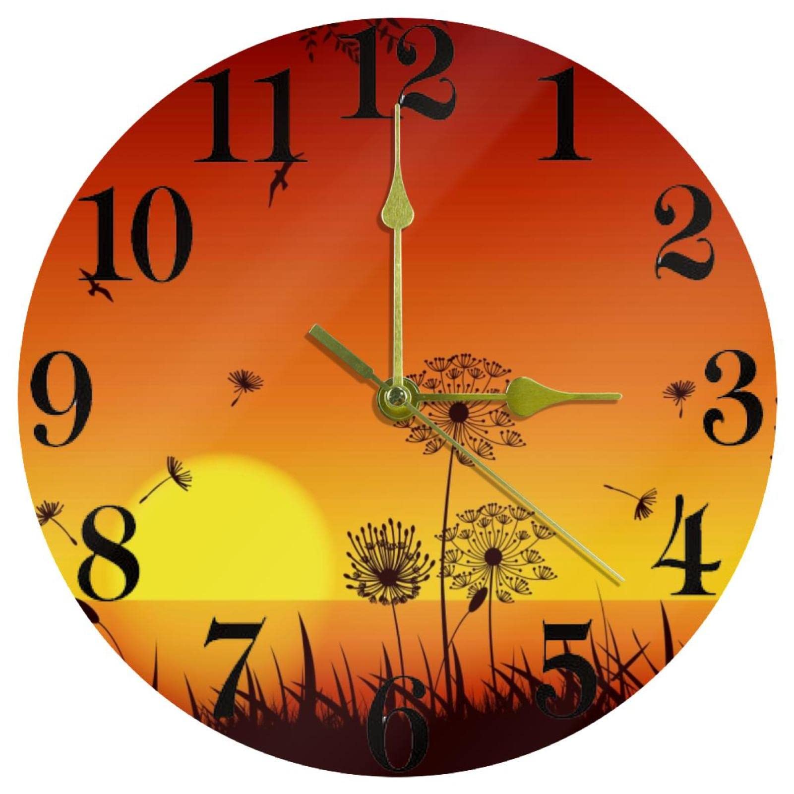 Horloge murale ronde sans tic-tac fonctionne à piles Blowball 25cm