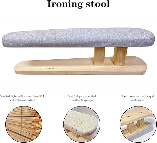 Miniatura 5 de Tabla de planchar de mesa, portátil, con base de madera, para sastrería, hogar, lavandería.