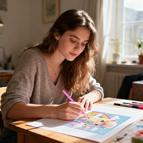 Miniatura 6 de PERFECTSIGHT Pintura por números para niños, pintura por números para niños principiantes, pintura acrílica fácil de números de acuarela, arte en