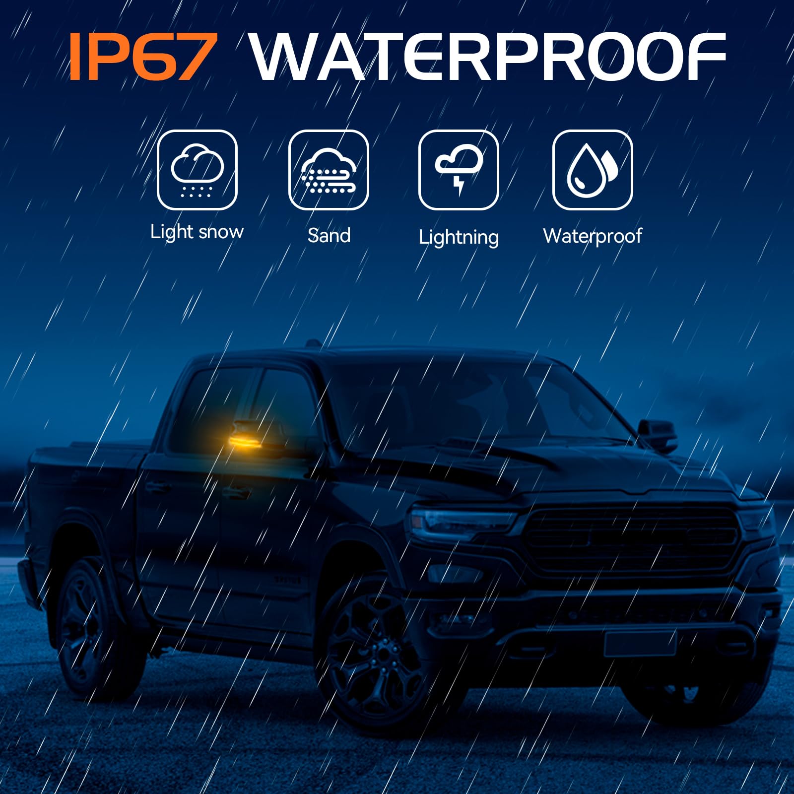 2x Smoked Side Mirror Indicator Lights – Fits 2019-2022 Ram 1500
