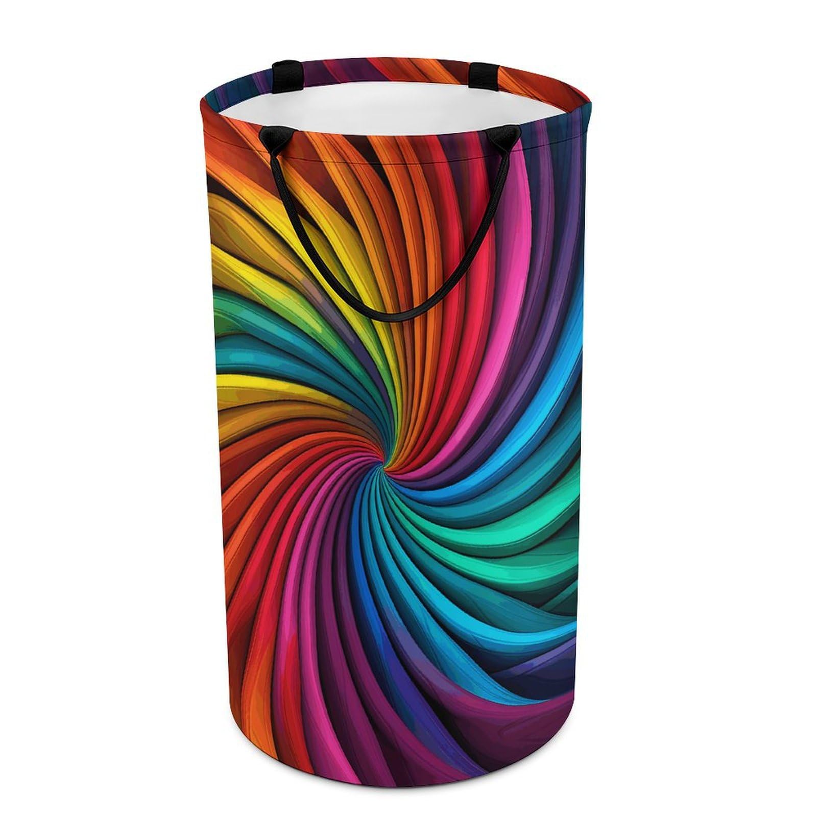 Grand panier à linge pliable arc-en-ciel pour des matins joyeux