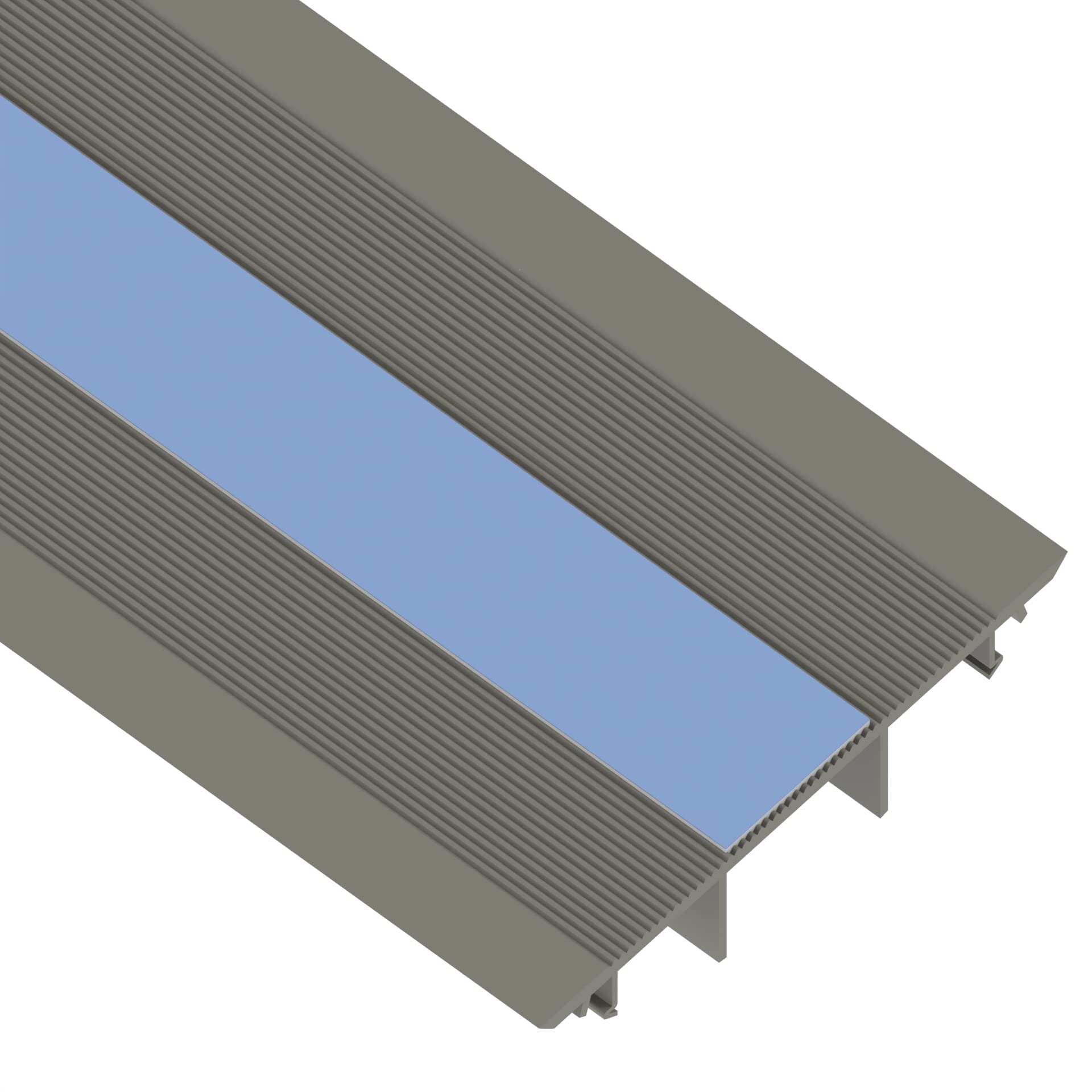 Habengut - Guida cavo per pavimento, in PVC, grigio, cavo semicircolare per un massimo di 3 cavi/larghezza 7,5 cm, lunghezza 1 m
