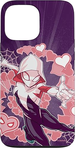Funda para iPhone 13 Pro Max Marvel Spider-Man Into the Spider-Verse Gwen Stacy Hearts