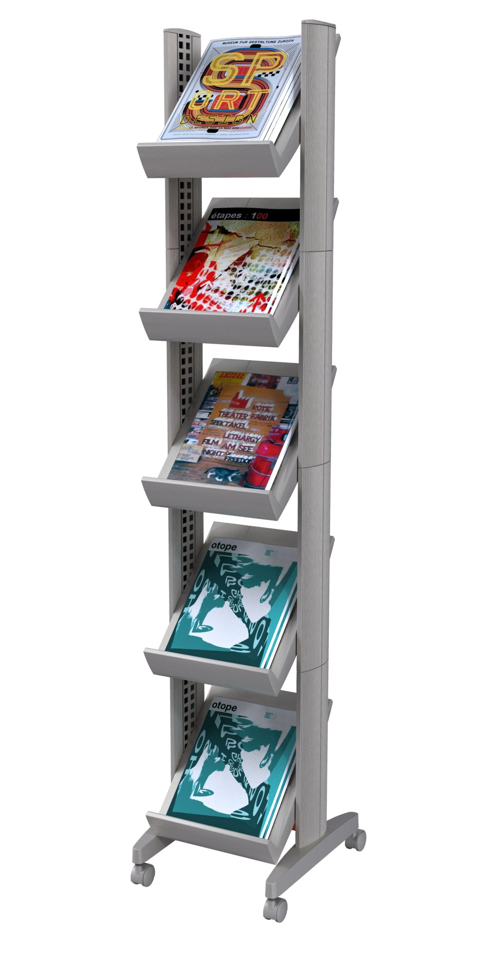 Paperflow 259N.35 Mobiler Prospektständer CORNER, alu