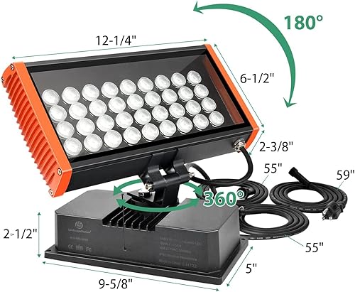 Miniatura 6 de LED Wall Washer Light with RF Remote, Linkable 144W RGBW Dimmable LED Floodlights for Outdoor Building Wall, Landscape, Wedding, Sign, Commercial