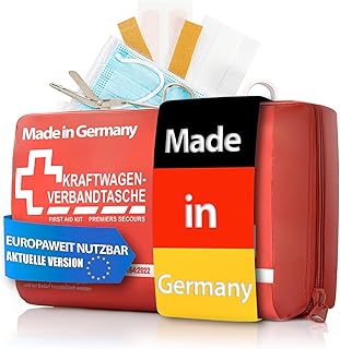 BigDean KFZ Verbandstasche 2026 "MADE IN GERMANY" Verbandskasten nach aktueller Norm – Erste Hilfe Set Auto europaweit nutzbar – DIN 13164:2022 (StVO konform)