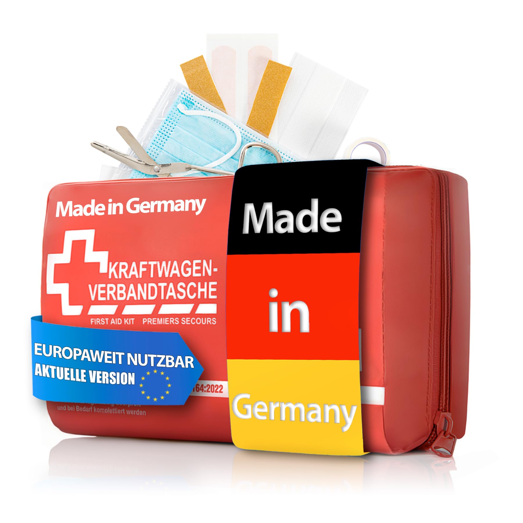 BigDean KFZ Verbandstasche 2025 – Verbandstasche DIN 13164:2022, StVZO-konform