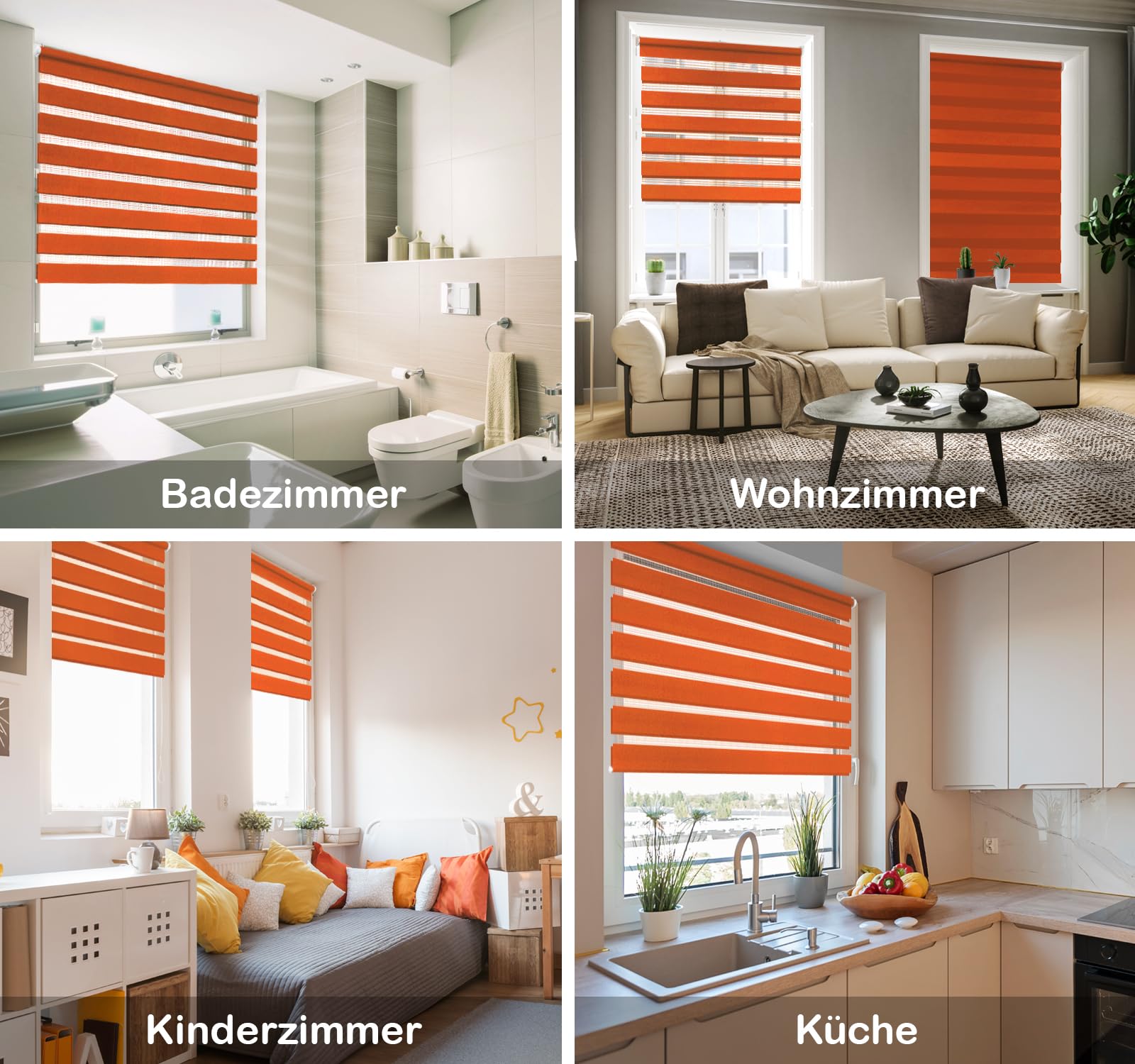 Doppelrollo Colour, Orange, 85x150cm