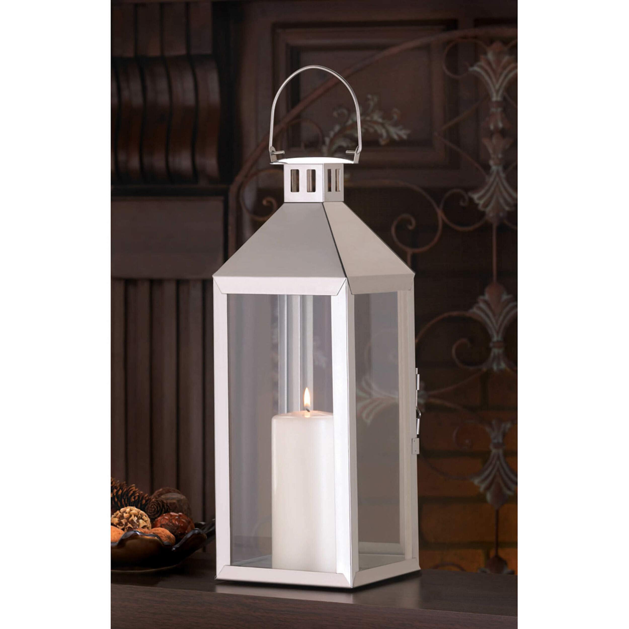 Gifts & Decor Argent Hurricane Lanterne Porte-Bougie à Suspendre