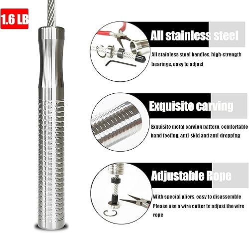 Miniatura 2 de Ahomie Cuerda de saltar pesada, cuerda de salto pesada para mujeres, hombres, entrenamiento de fitness y resistencia, cuerda ajustable y gruesa,