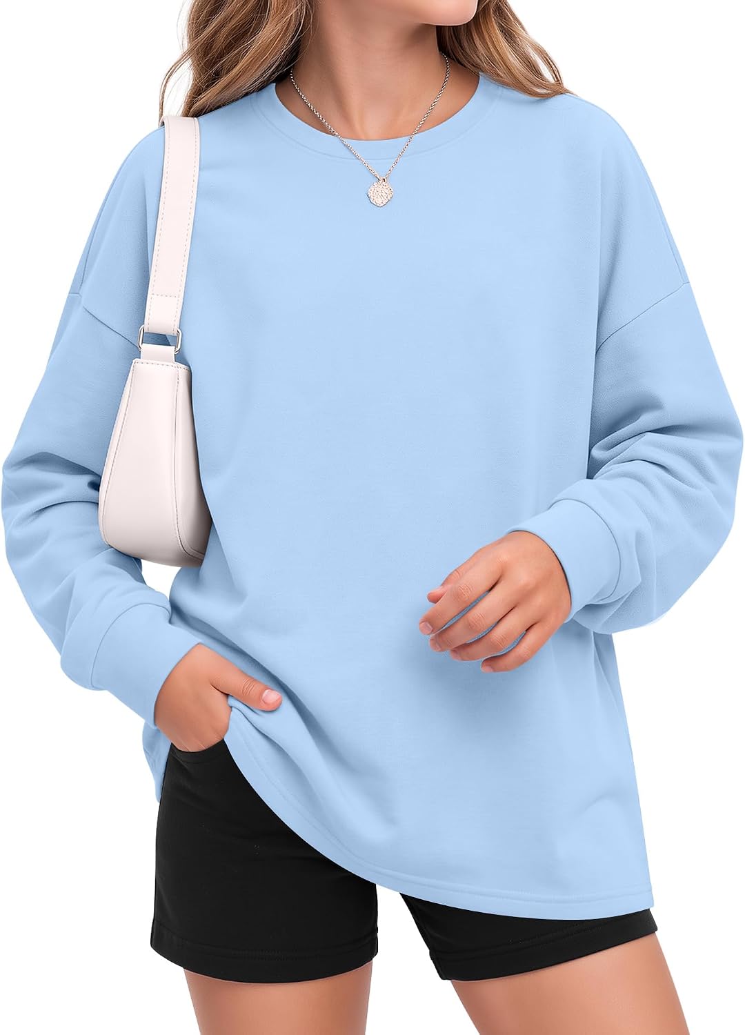 Girls Oversized Long Sleeve Shirts 5-14Y