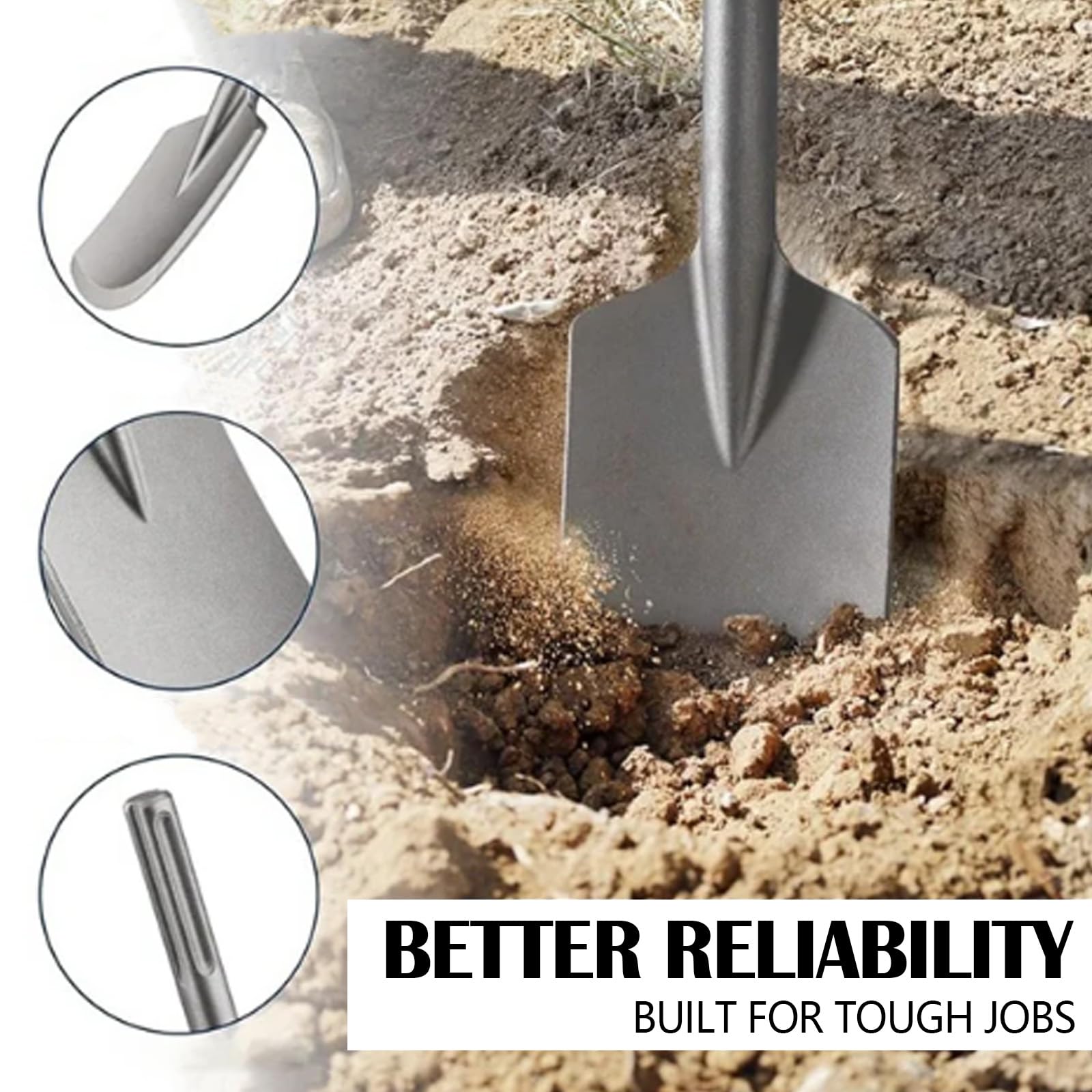 Sds Max Pelle Burin, 110X450mm Pelle à Boue Pelle à Argile Burin à Asphalte Burin Pour Marteaux De Démolition Enlever Le Béton Maçonnerie Jardinage Aménagement Paysager Brique Sable Pierre