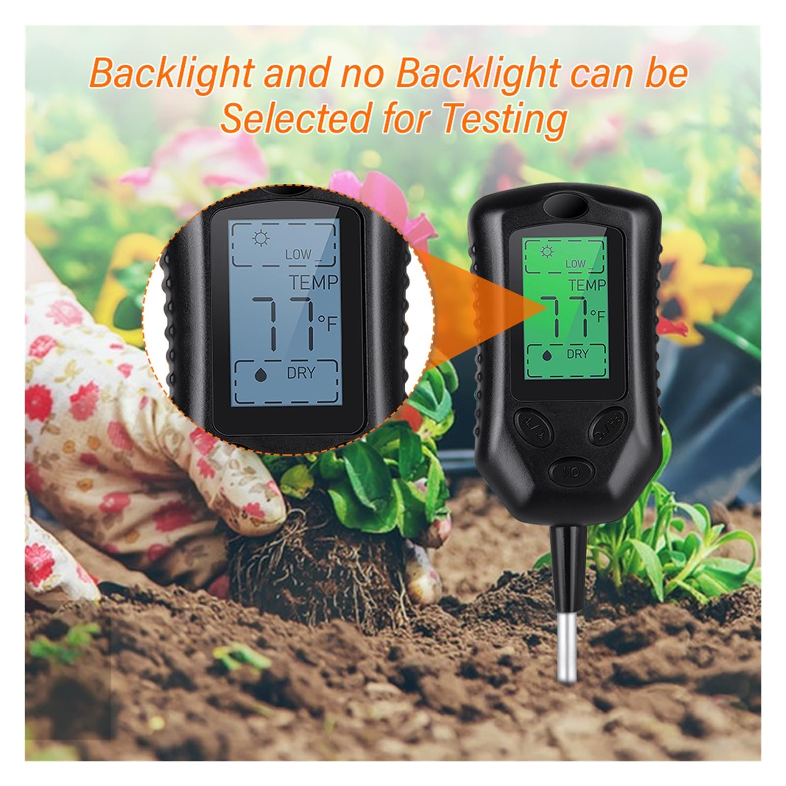 Bodenmessgerät PH/Feuchtigkeit/Sonnenlicht/Temperatur Feuchtigkeitsmesser Säuremonitor Gartenarbeit Landwirtschaft Pflanzen Feuchtigkeitssensor Tester Kleiner Fehler