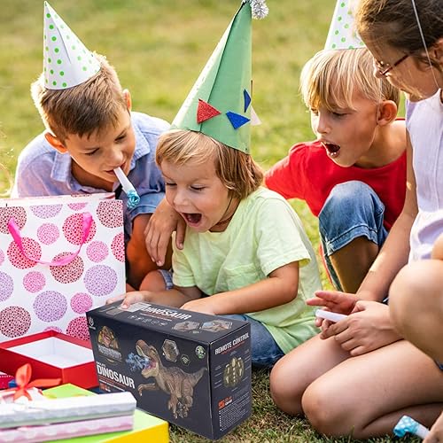 Miniatura 8 de IQKidz Juguete robot de dinosaurio a control remoto, juguete electrónico con luz rugiente y detección táctil para niños de 3 a 5 años de edad y más,