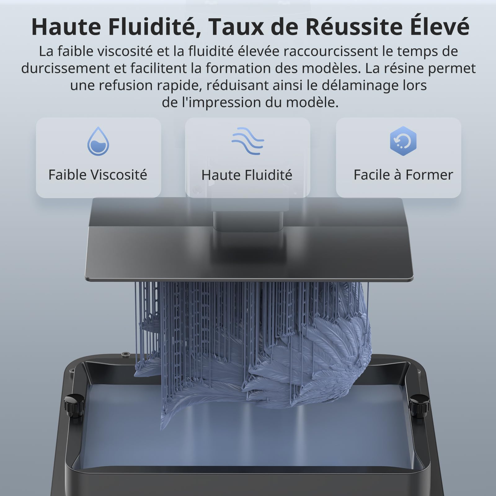 ANYCUBIC Résine ABS-Like Pro 2, Resine pour Imprimante 3D, Grande robustesse avec Haute Précision, Résine Photopolymère UV 405 nm pour Imprimante 3D LCD/DLP/SLA (Gris, 1000G)
