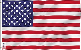 Anley Fly Breeze 3x5 Foot American US Flag - Vivid Color and UV Fade Resistant - Canvas Header and Double Stitched - USA...