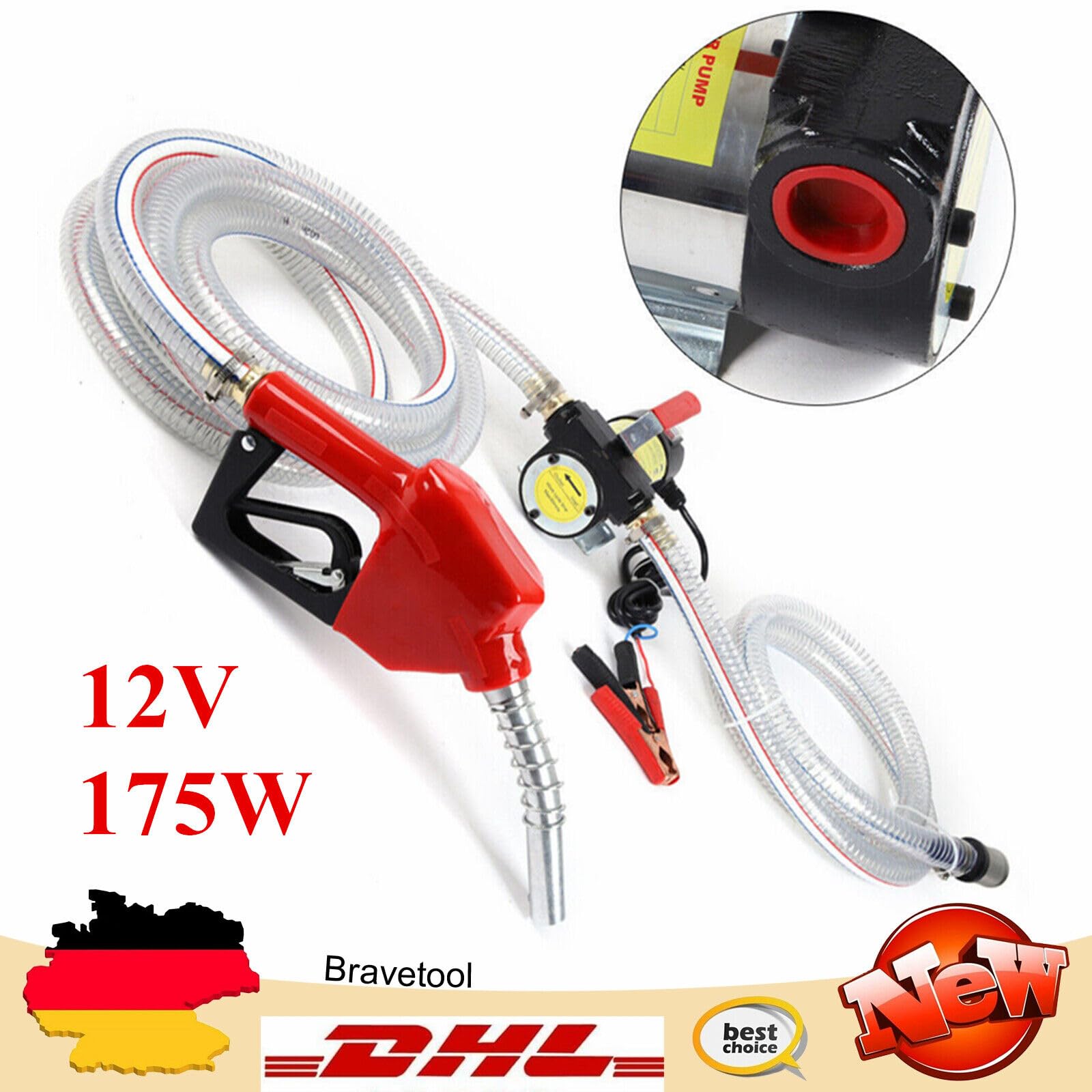 Elektryczna pompa do odsysania oleju, samozasysająca, pompa oleju opałowego, pompa do odsysania oleju napędowego, 175 W, 50 l/min, elektryczna pompa oleju, automatyczny pistolet do pompowania oleju