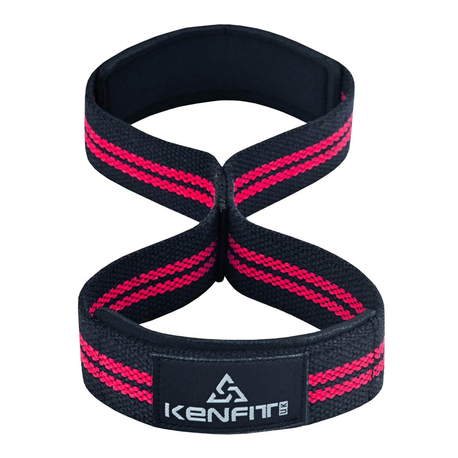 Figure 8 Lifting Straps by Kenfit, Red – Padded Deadlift Straps for Deadlifts, Rack Pulls, Pull-Ups & Barbell Rows, Heavy Duty Wrist Support for Powerlifting & Weightlifting