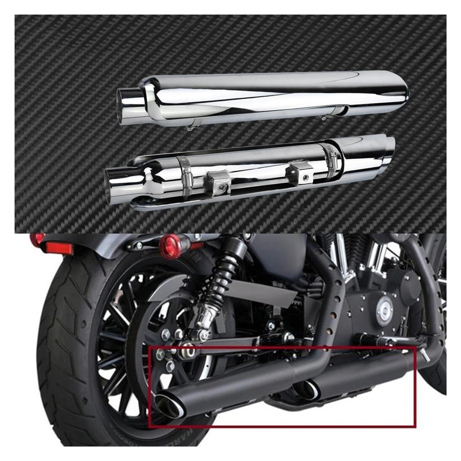 Amazon.co.jp: バイクサイレンサー スポーツスター 883 1200 XL 72 48