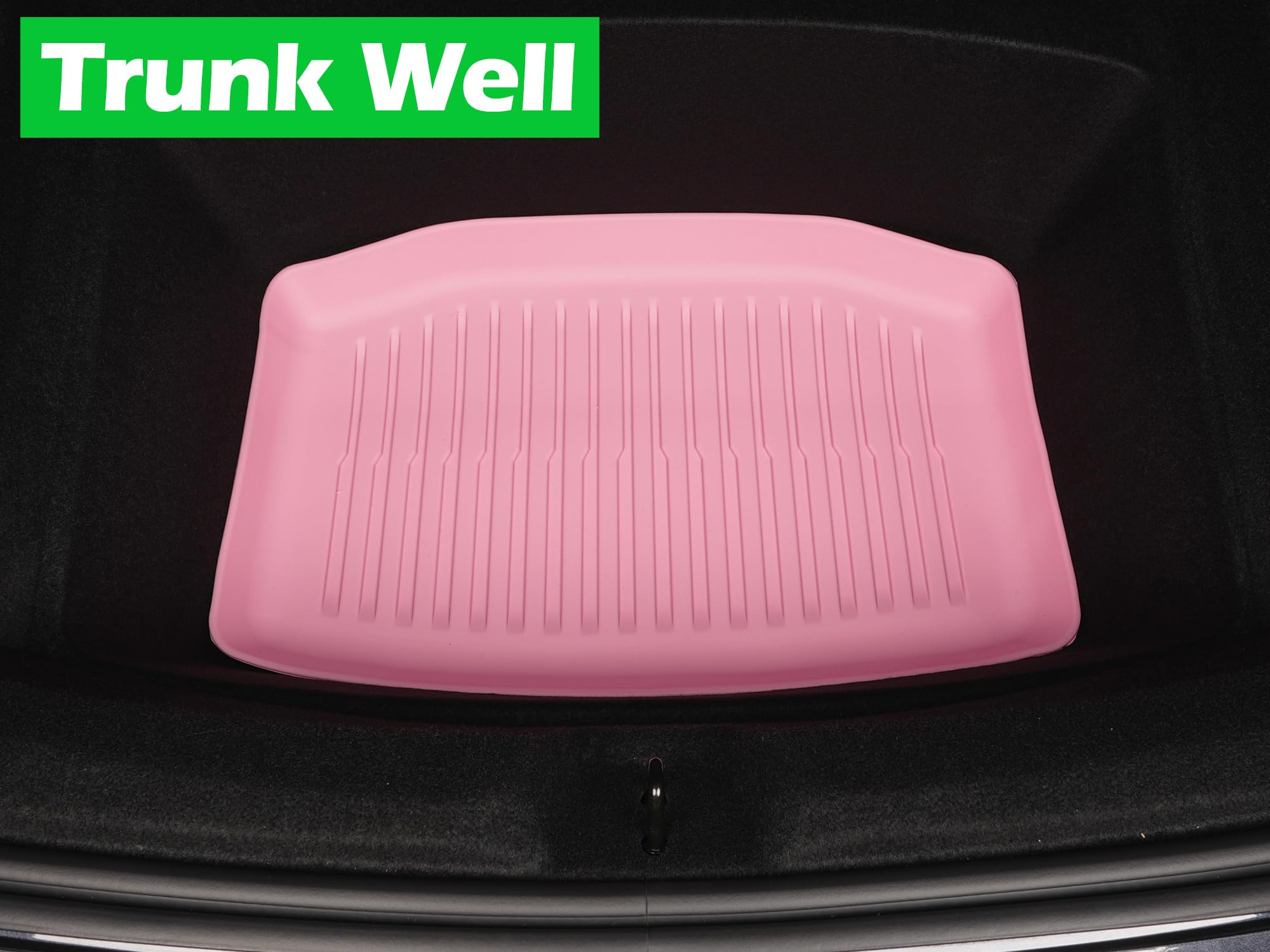 SHARGGE Floor Mats for 2026 2025 2024 Tesla Model 3 Highland All Weather Cargo Liners Pink XPE Carpet — view 6