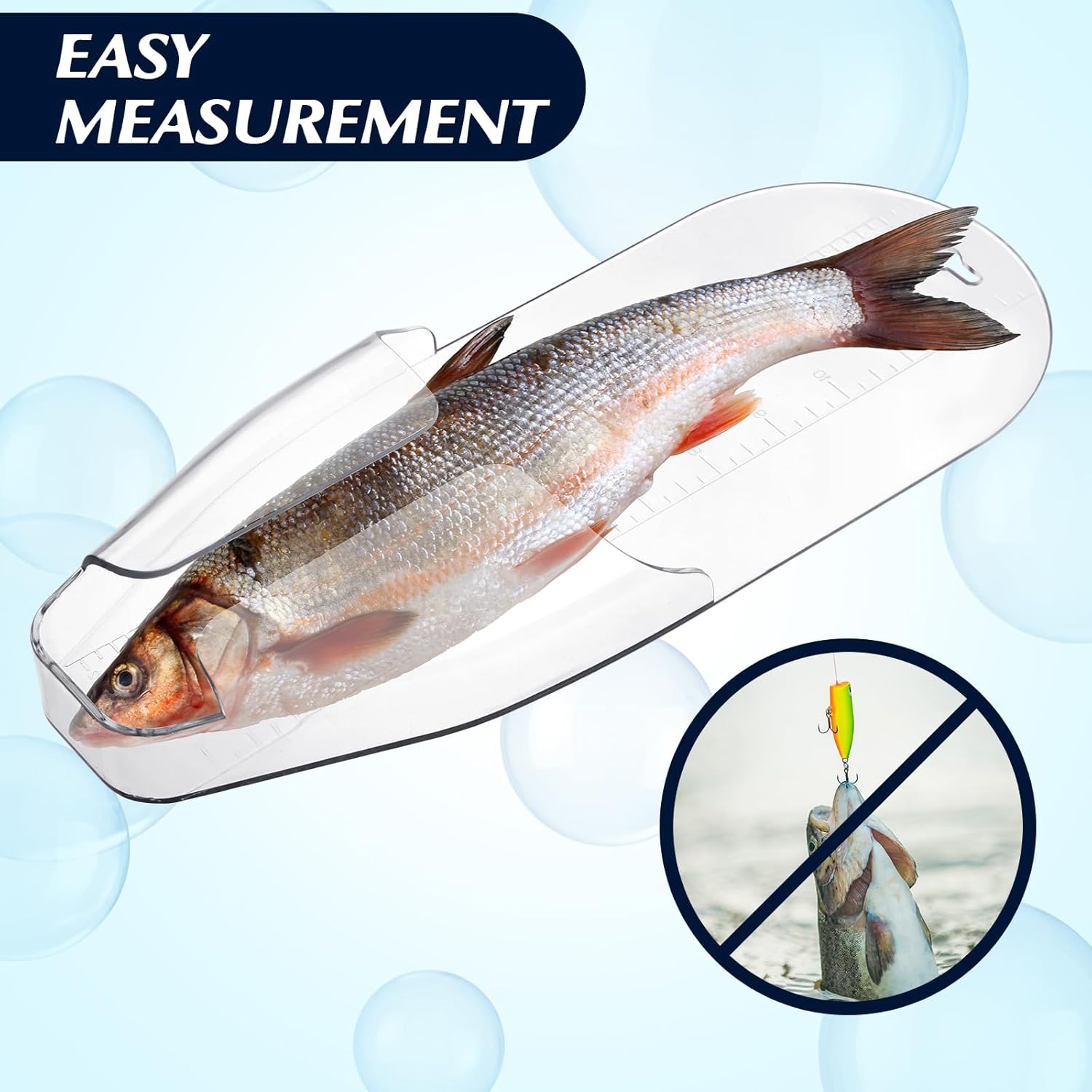JellyArch 2 Pcs Crappie Fast Check Fish Measuring Board 13.5 x 5.3 Inches Fish Ruler Crappie Checker Bump Board Fishing Ruler Measuring Device Easy to Clean Fishing Gear Accessory, Blue and White