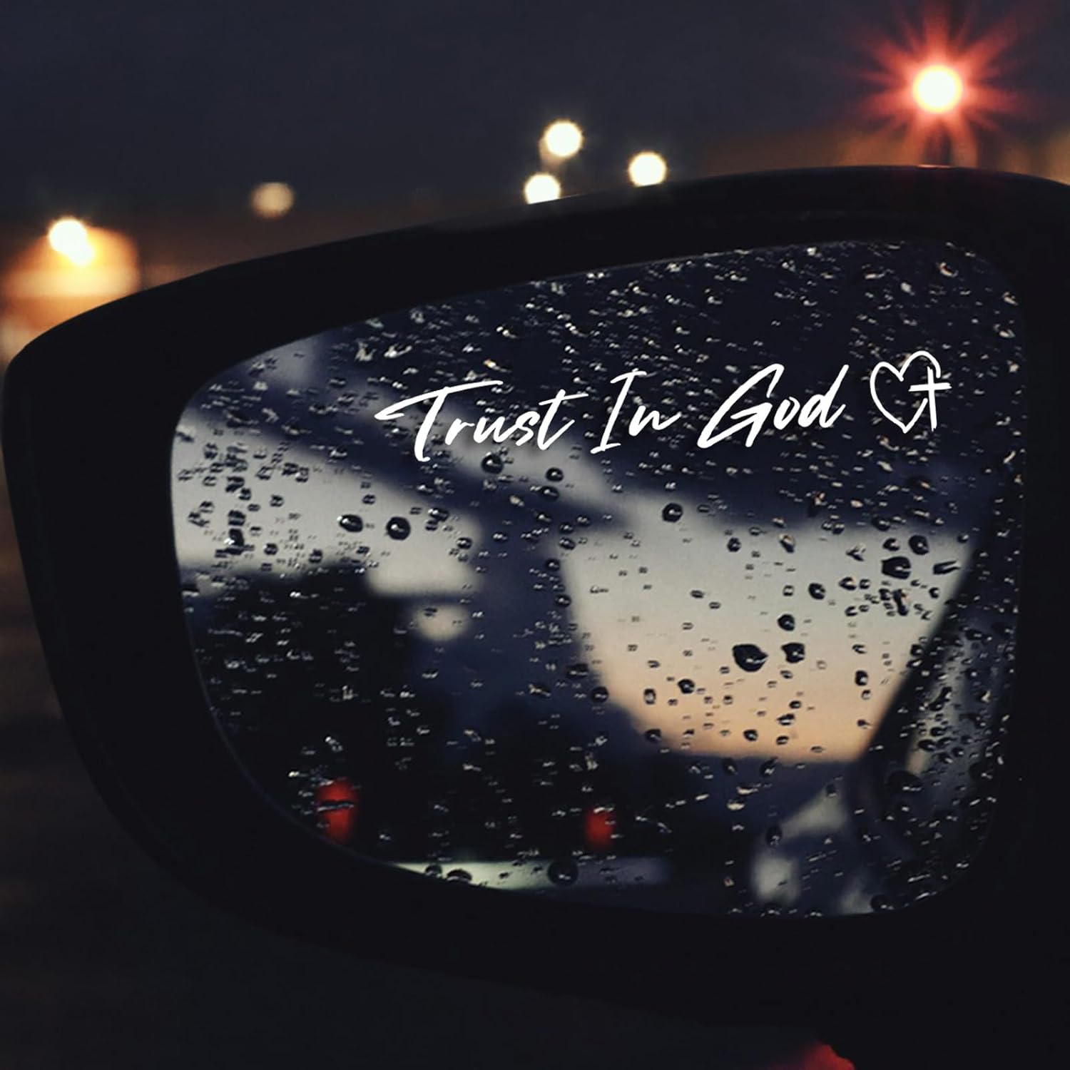 3 x Trust In God Cross White Car Mirror Decal Stickers for Cars Rearview Mirror Decal for Women Cute Decals Vinyl Affirmation Stickers for Window, Mirror, Tumbler, and Water Bottle - Image 4