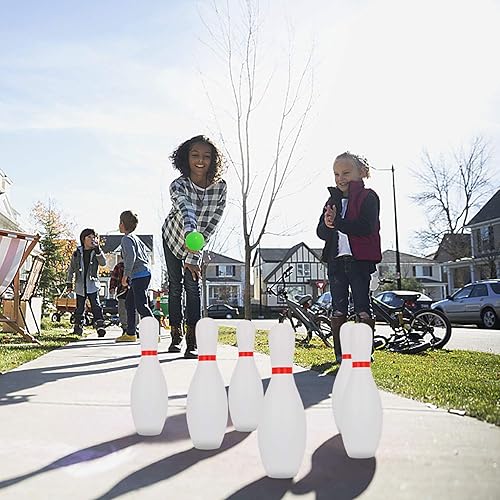 Miniatura 7 de Liberry El juego de bolos de juguete para niños incluye 10 pines de plástico y 2 bolas, juegos para interiores y exteriores, regalos educativos