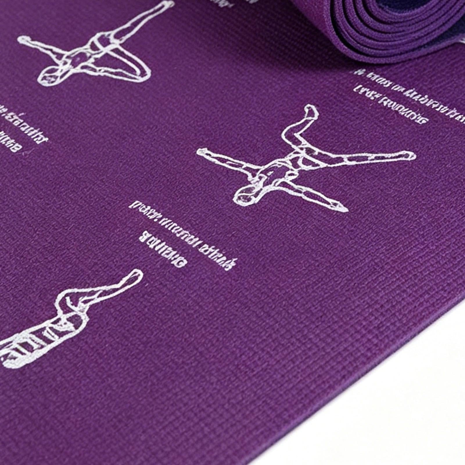 Tappetino Yoga Antistrappo e Morbido con Pose e Stretching | Tappetino Da Allenamento Attrezzatura Sportiva Per Palestra Casa Playground Fitness Viaggio Allenamento Equilibrio Ginocchia