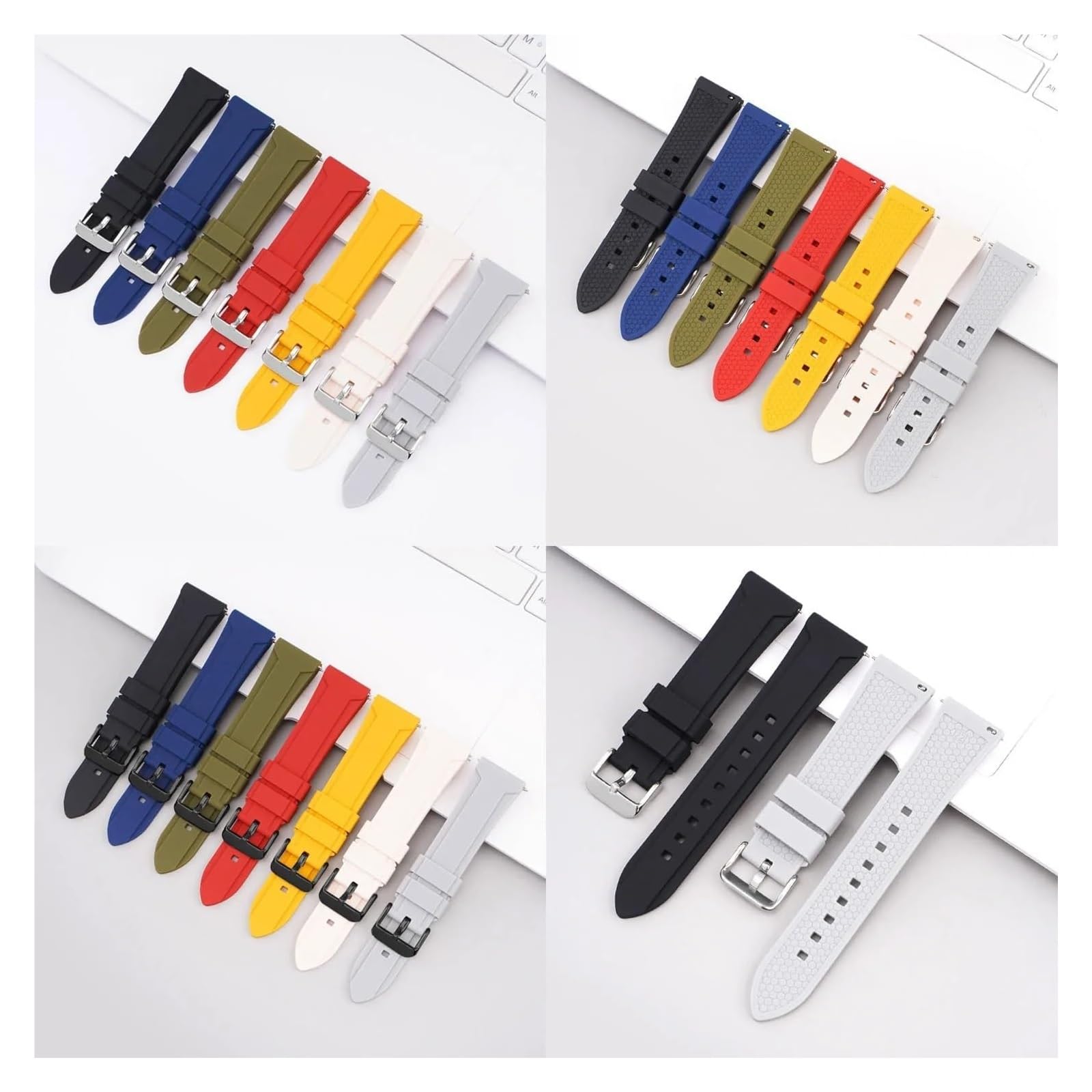 nastro di sostituzione della gomma veloce, Cinturino in silicone Cinturino in silicone morbido 22mm 24mm Cinturino sportivo in gomma Bracciale traspirante Cinturini for orologi a sgancio rapido