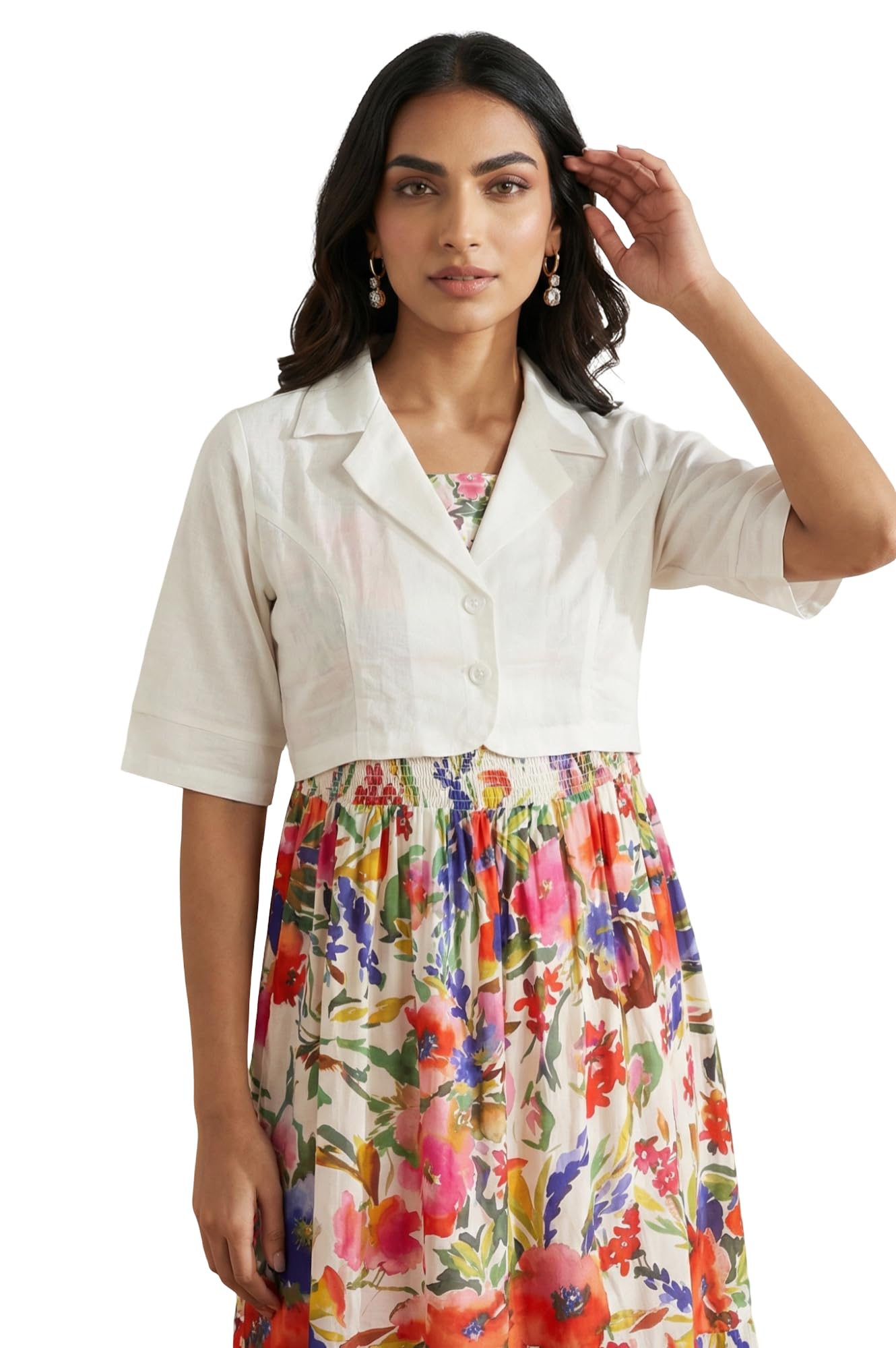 aurelia Women's Solid Rayon Straight Cropped Jacket-picture-25