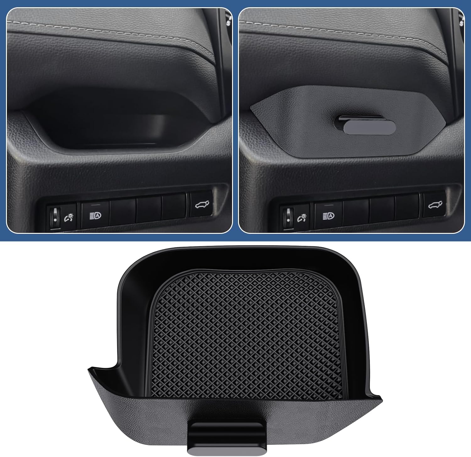 DIAMOOKY Upgraded Center Console Organizer Compatible with Toyota RAV4 2025 2024 2023 2022 2021 2020 2019 Interior Accessories, Gear Shift Storage Tray Drivers Side Cubby Drawer Storage Box - 3pcs