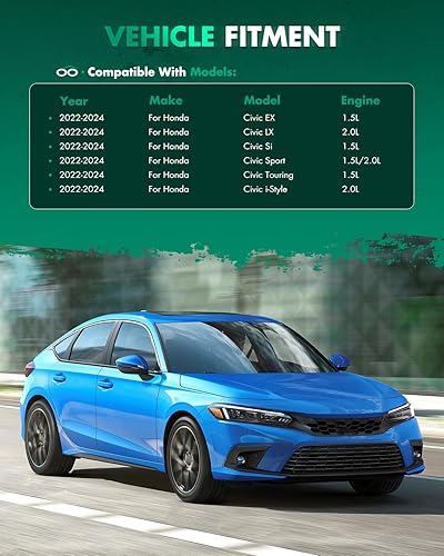 Miniatura 2 de SCITOO Ventana trasera de fibra de carbono para alerón de techo negro brillante Honda Civic 2022-2023