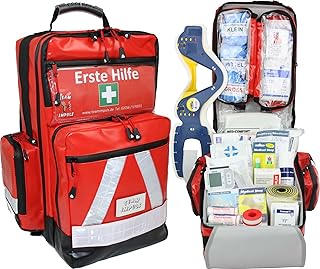 Team Impuls - Erste Hilfe Notfallrucksack - gefüllt - Segeln - Motorboot - Wassersport- mit Waterstop Reißverschlüssen