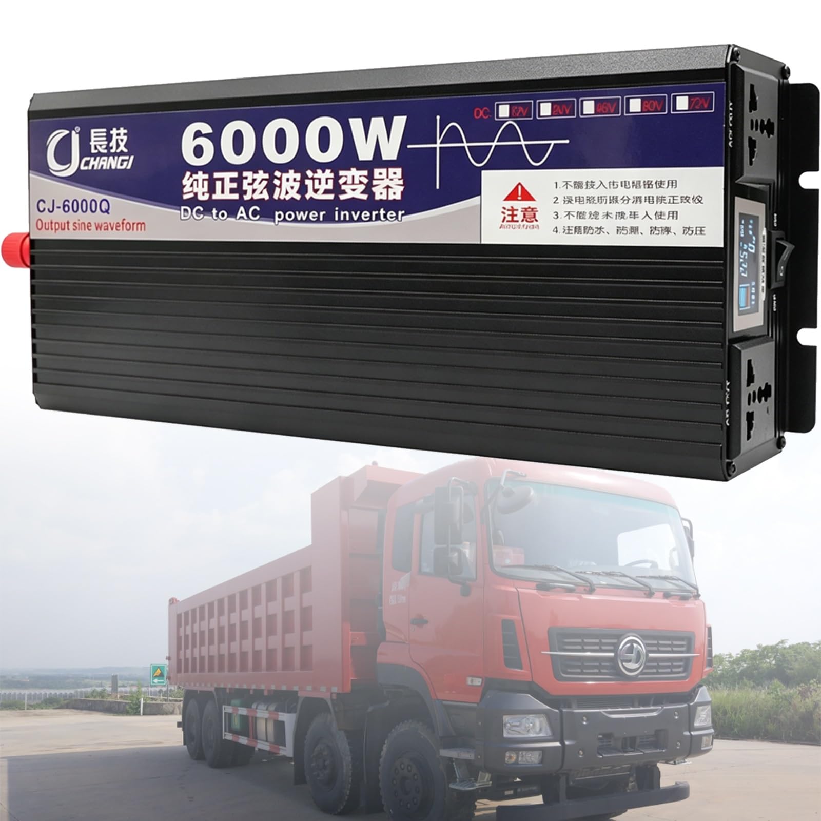 Inversor onda sinusoidal pura 6000W transformador de voltaje de 72V a 220V 8