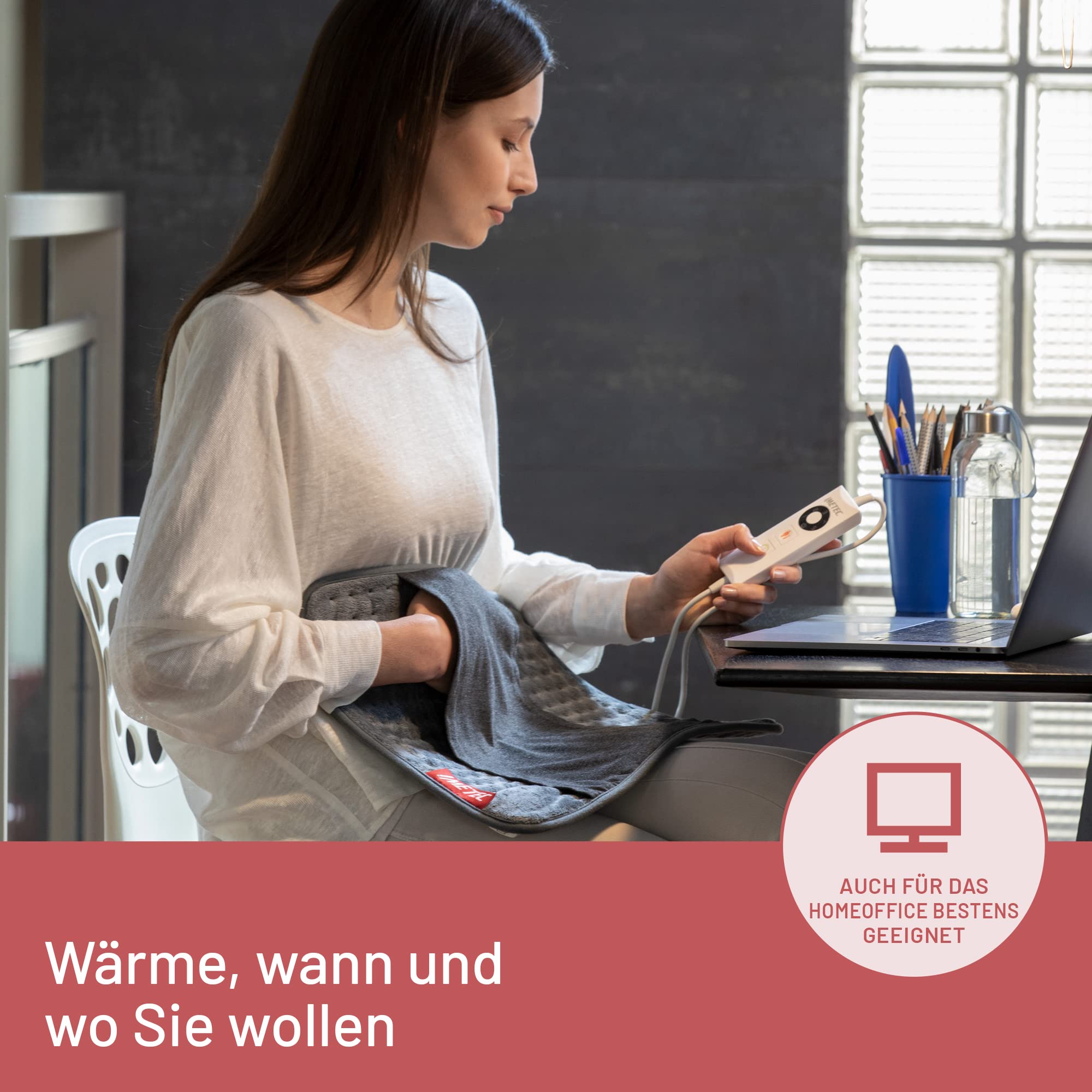 Imetec Intellisense Comfort, Mehrzweck-Heizkissen, ideal für Rücken und Bauch, Tasche für die Hände, schnelles Erhitzen, hypoallergener Stoff, 5 Temperaturen, Elektro-Block-Sicherheitssystem, waschbar